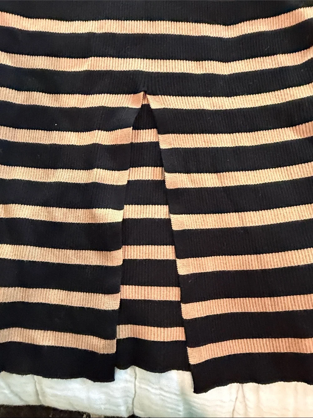 Caroline Constas Black and Tan Striped Polo Knit Dress - Picture 4 of 5